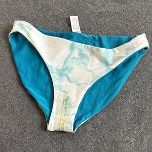 Blue and White Tie-Dye Bikini Bottom